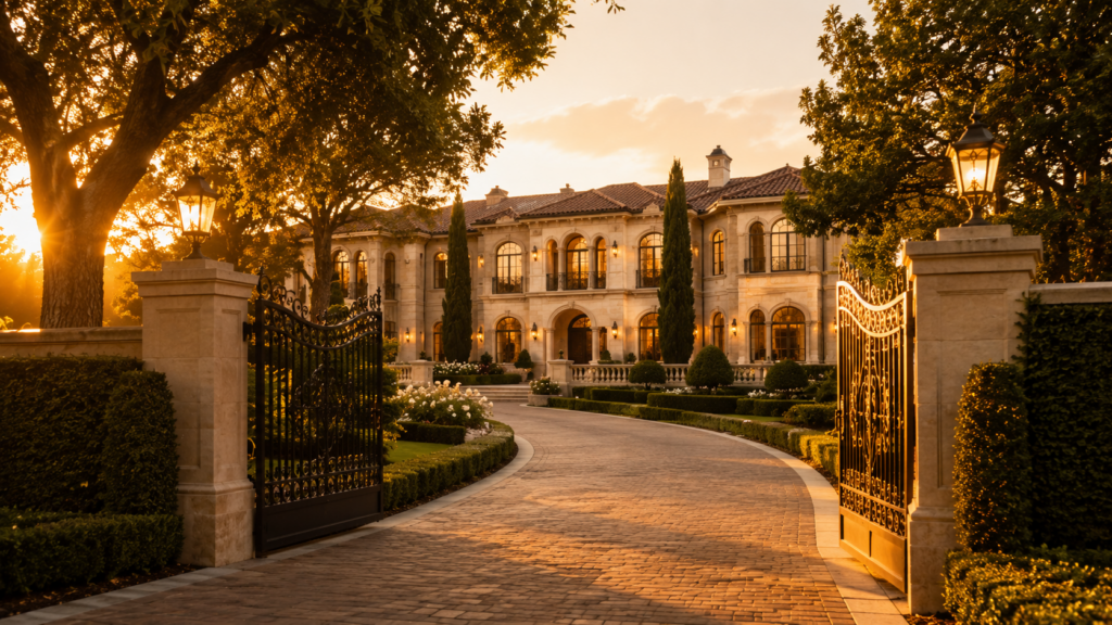 Gated Luxury Estate Driveway In Holmby Hills Real Estate At Sunset